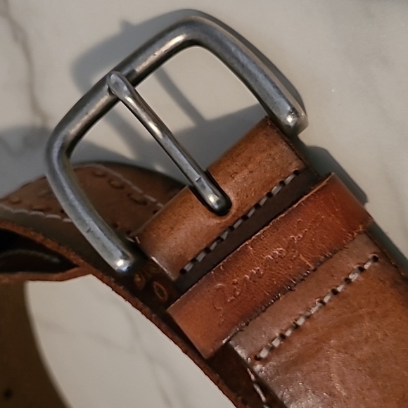 Jimmy Z Brown Leather Floral Tooled Embossed Belt Wmns L Rustic Western Boho - Picture 3 of 9